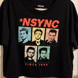 NWOT *NSYNC Graphic XL Crop Shirt in Black